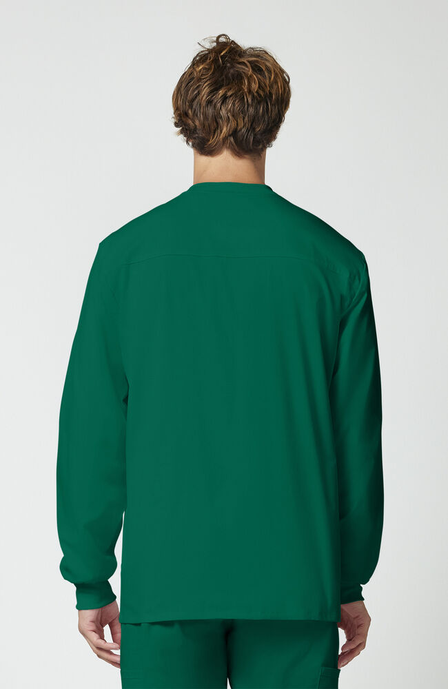 Men's Snap Front Scrub Jacket (w/embroidered logo) - Green