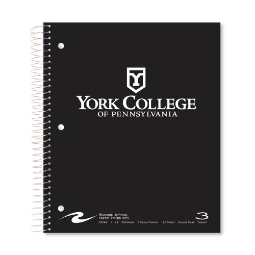 Notebook: 3 Subject - YCP Imprinted - 120 Sheets