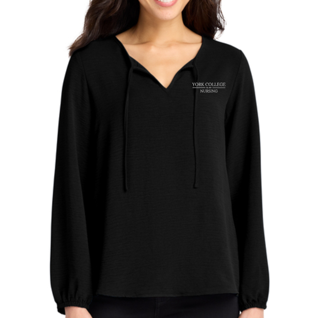 NURSING EMP SHOP - PORT AUTHORITY WOMEN'S TEXTURED CREPE BLOUSE