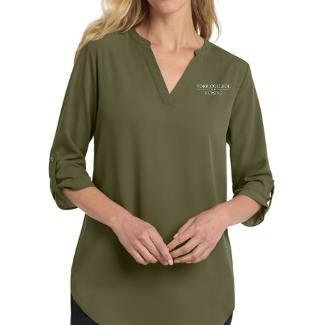 NURSING EMP SHOP - PORT AUTHORITY WOMEN'S 3/4 SLEEVE TUNIC BLOUSE