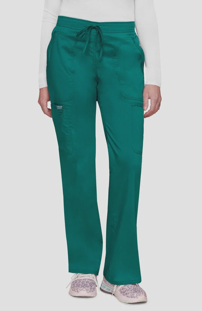 Ladies Mid Rise Drawstring Scrub Pants - Green