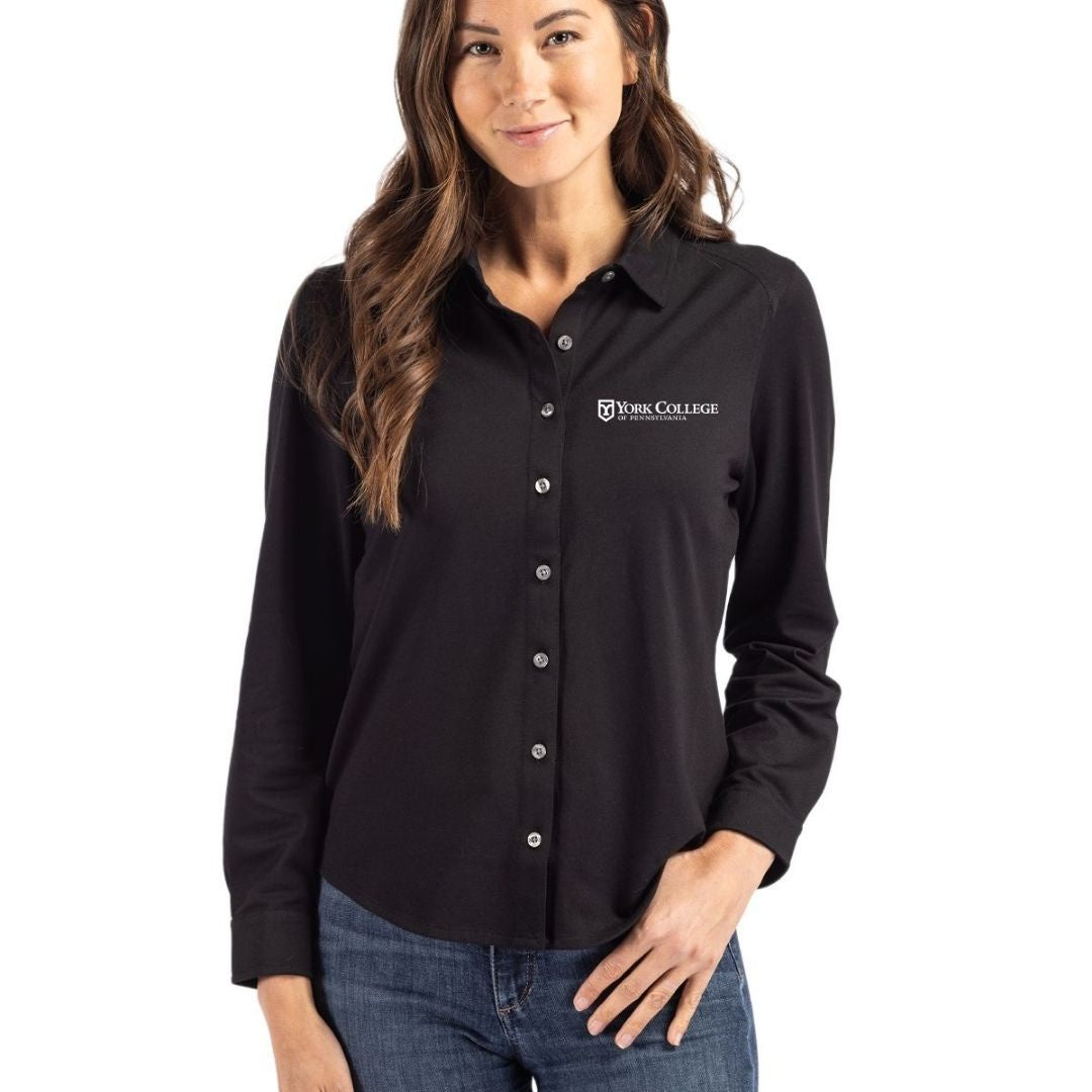 BoT- CUTTER & BUCK WOMEN'S YORK LONG SLEEVE BUTTON DOWN SHIRT