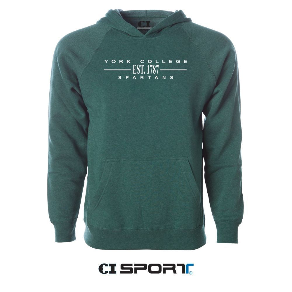 CI SPORT YORK COLLEGE RAGLAN HOODED SWEATSHIRT