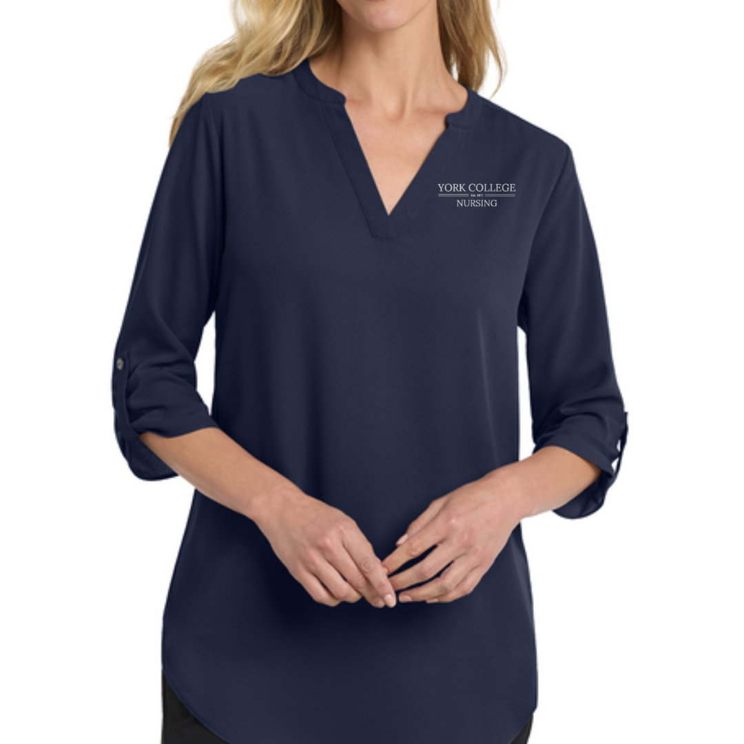 NURSING EMP SHOP - PORT AUTHORITY WOMEN'S 3/4 SLEEVE TUNIC BLOUSE