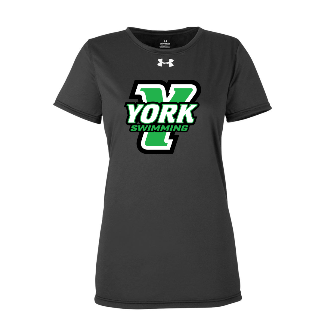 CUSTOM UNDER ARMOUR WOMEN'S TECH TEAM SHORT SLEEVE T-SHIRT - SWIMMING