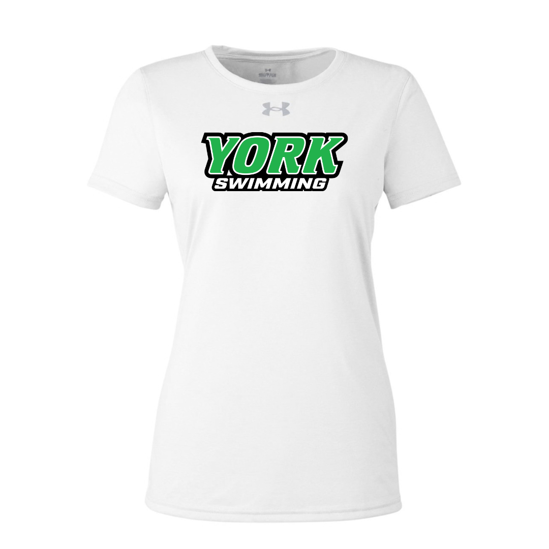 CUSTOM UNDER ARMOUR WOMEN'S TECH TEAM SHORT SLEEVE T-SHIRT - SWIMMING