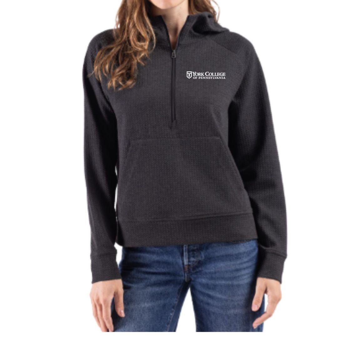 EMP SHOP- CUTTER & BUCK WOMEN'S 1/2 ZIP HOODED PULLOVER- backordered until 11/22