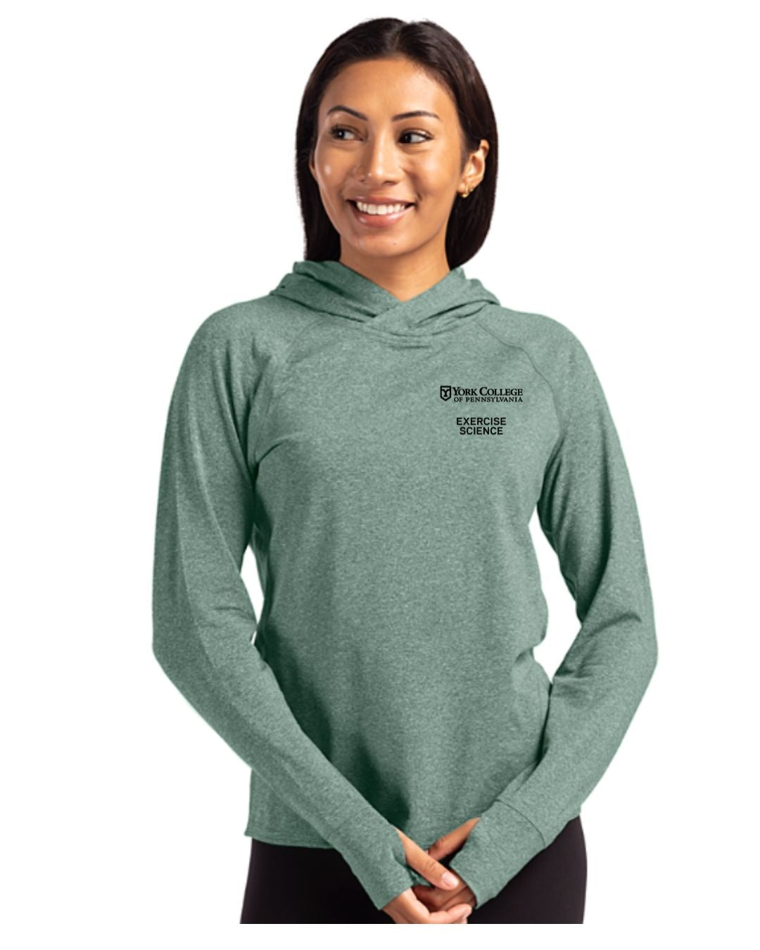 Special Order- Exercise Science- Cutter & Buck Adapt Recycled Soft Knit Stretch Womens Hooded Pullover