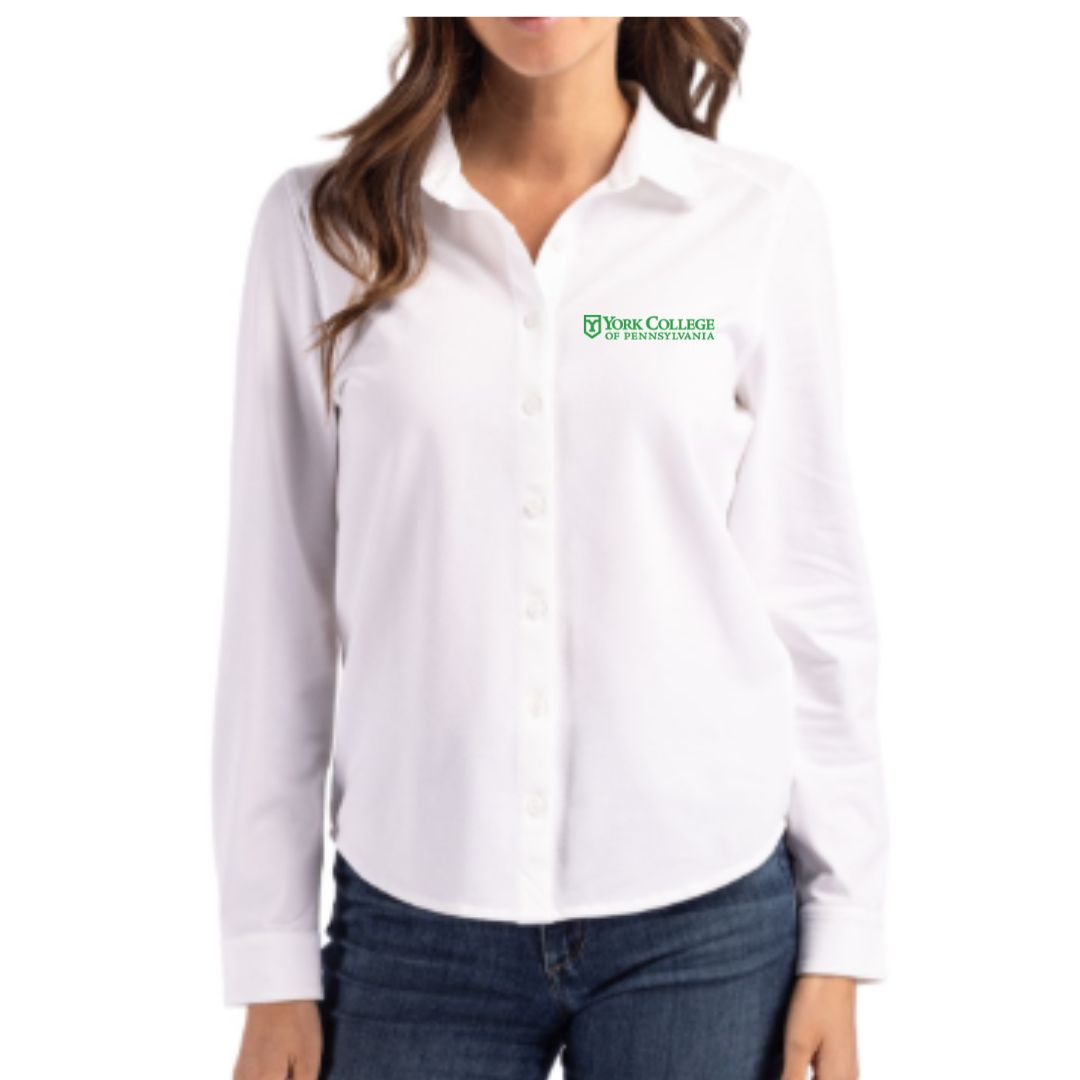 EMP SHOP- CUTTER & BUCK WOMEN'S LONG SLEEVE BUTTON DOWN