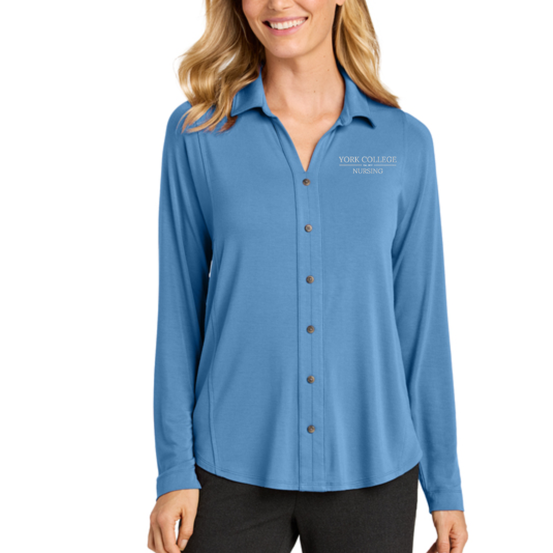 NURSING EMP SHOP - PORT AUTHORITY WOMEN'S LUXE KNIT BUTTON TUNIC