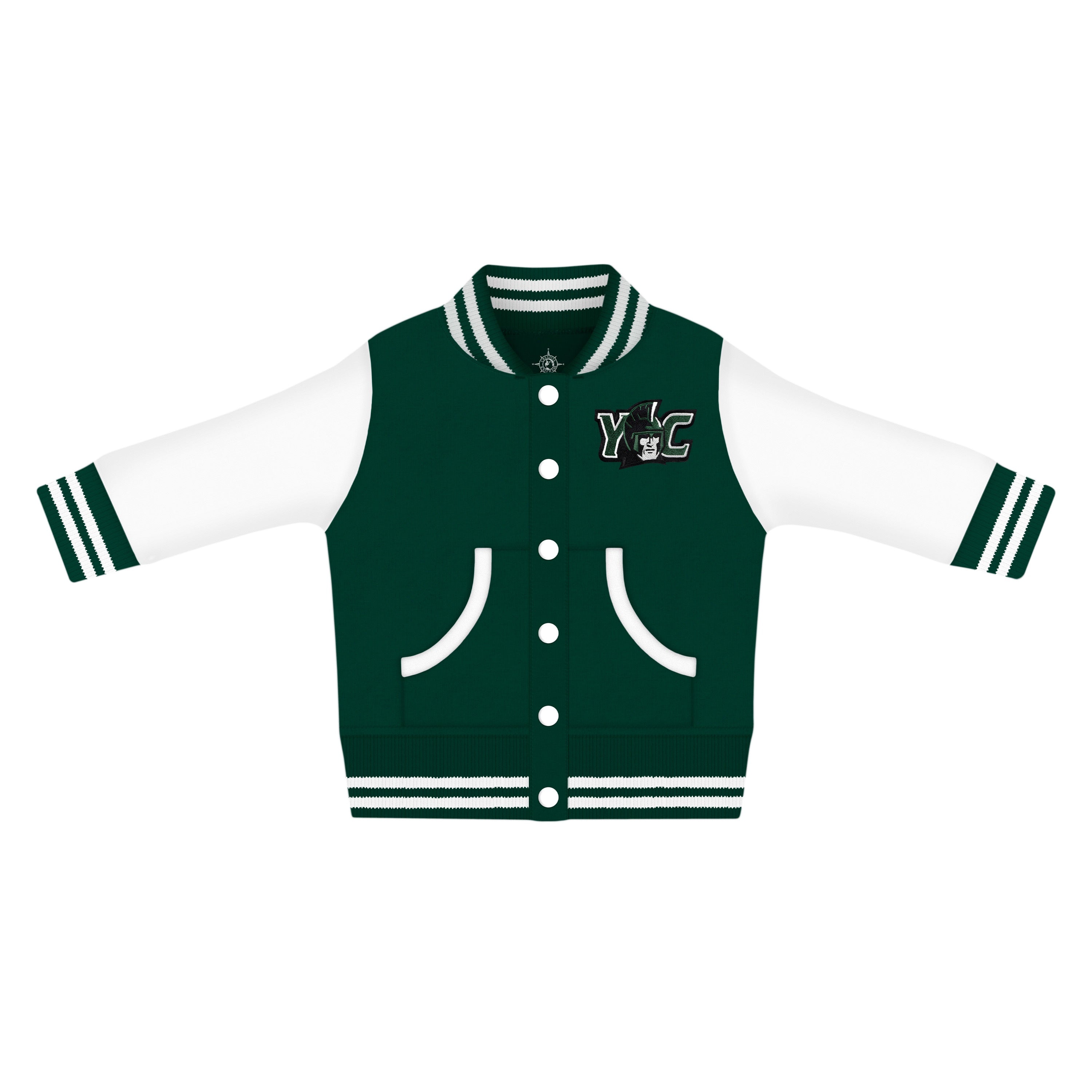 CREATIVE KNITWEAR YORK COLLEGE VARSITY JACKET
