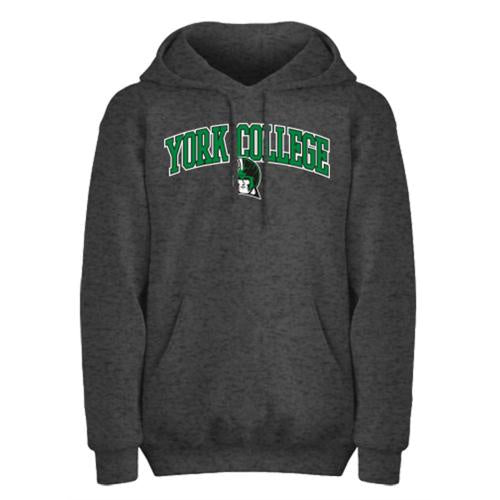 EIGHTY EIGHT HOODED SWEATSHIRT YORK COLLEGE ARCHED OVER SPARTAN HEAD