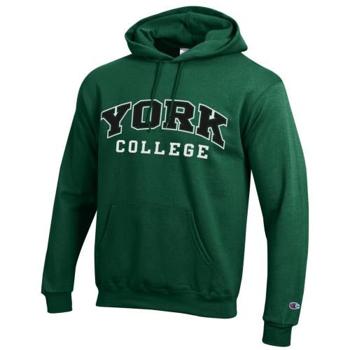 CHAMPION TWILL YORK COLLEGE HOODED SWEATSHIRT