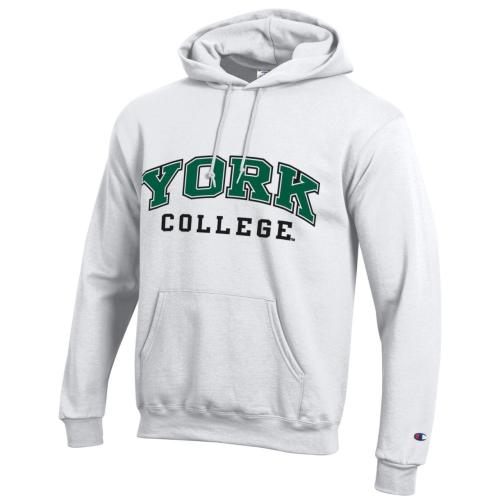 CHAMPION TWILL YORK COLLEGE HOODED SWEATSHIRT