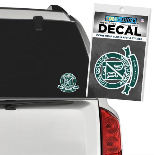 Decal: York College Seal w/Banner - 4.5" x 3.75"