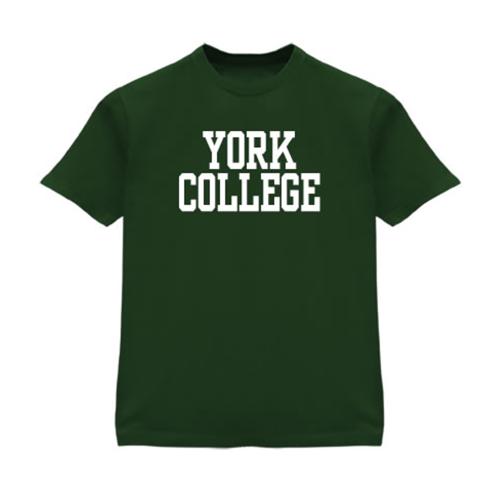 GILDAN S/S T-SHIRT W/YORK OVER COLLEGE IN BLOCK LETTERS ON FRONT CHEST
