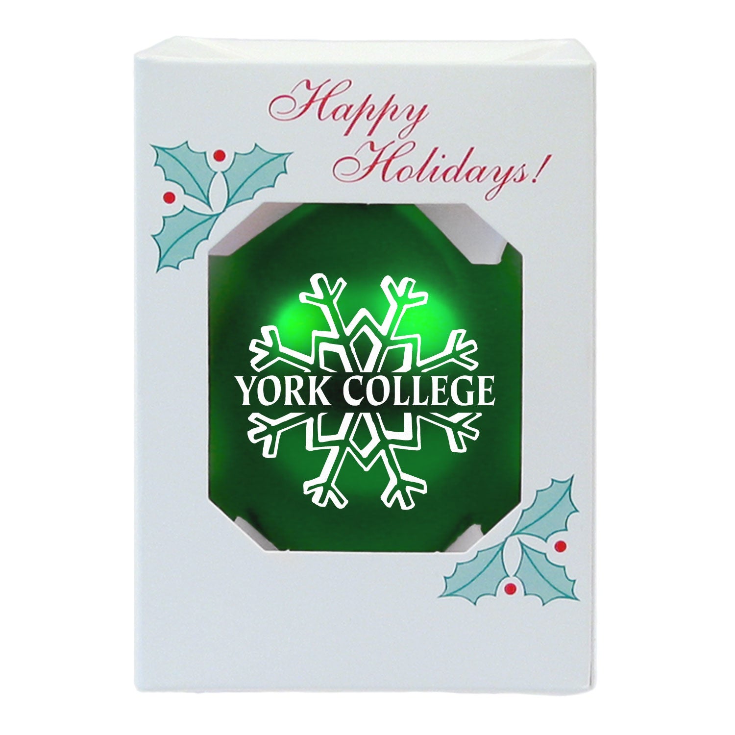 Ornament: York College Snowflake Ball - 3.25"