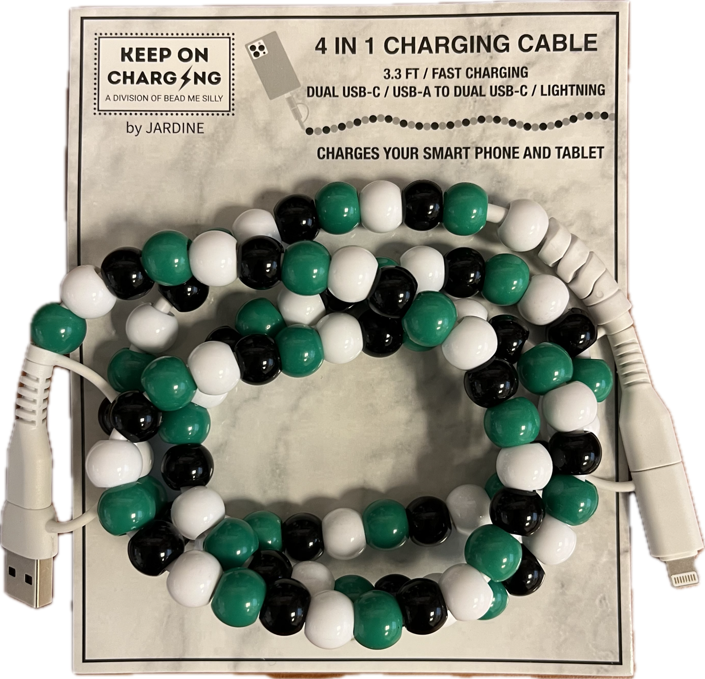 4-in-1 Beaded Charging Cable