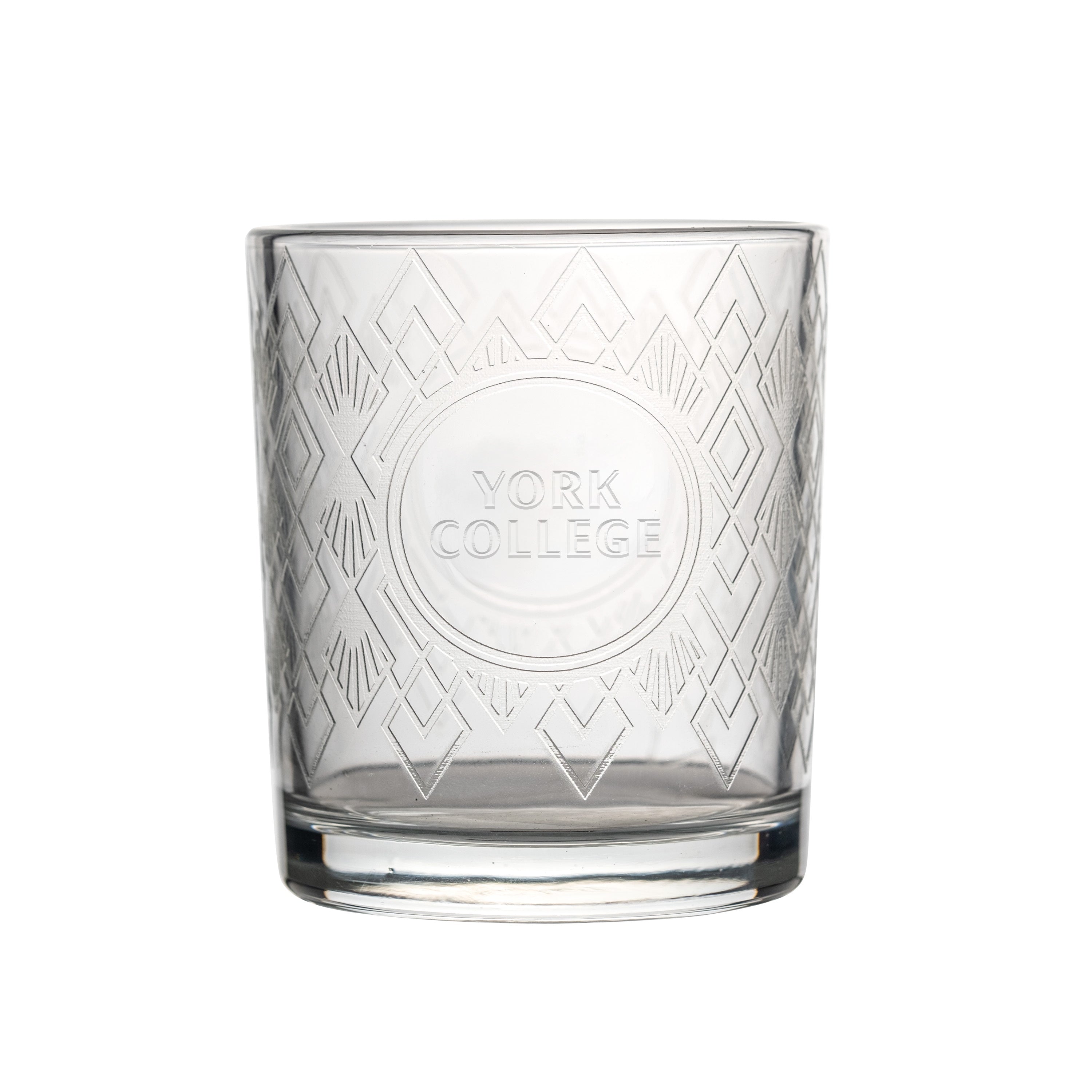 Rocks Glass: York College Stained Glass - 12oz