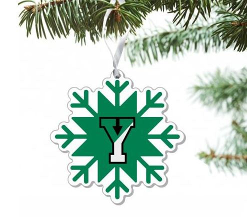 Ornament: Etched Snowflake w/Shield Design