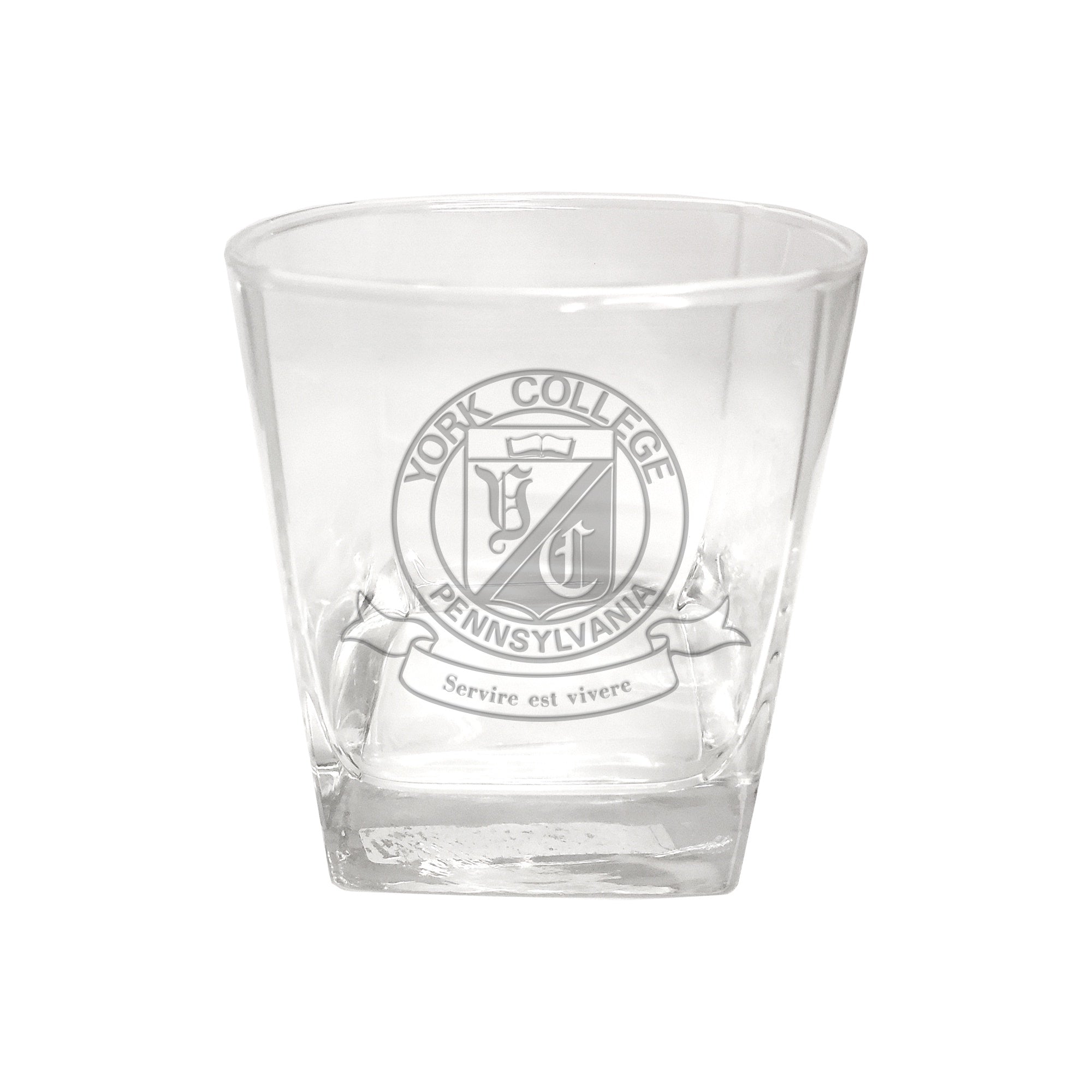 Rocks Glass: Square Deep Etched w/Seal - 10.5oz