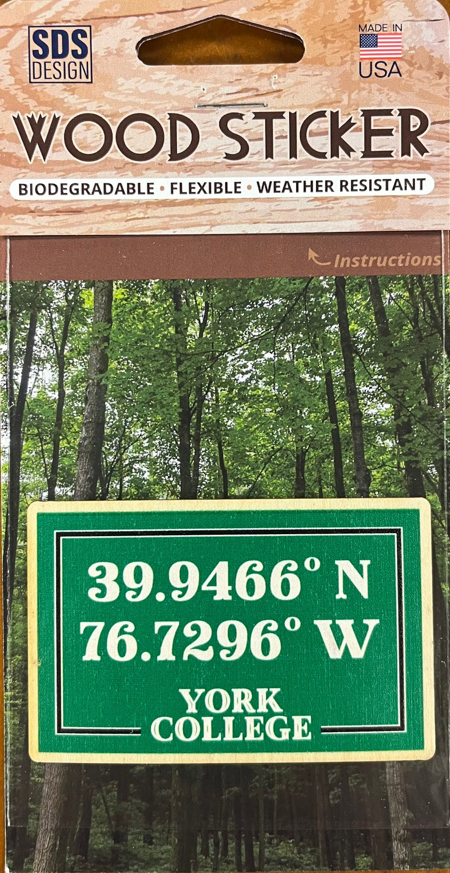 Sticker: Wood Coordinates - 5"