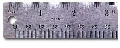 Ruler: Stainless Steel Corkback 24"