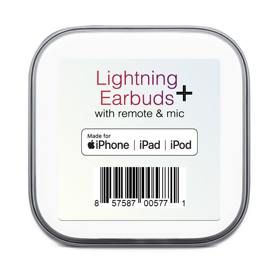 Lightning Earbuds with Remote & Mic – White