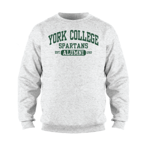 EIGHTY EIGHTY CREW SWEATSHIRT WITH YORK COLLEGE ARCHED OVER ALUMNI