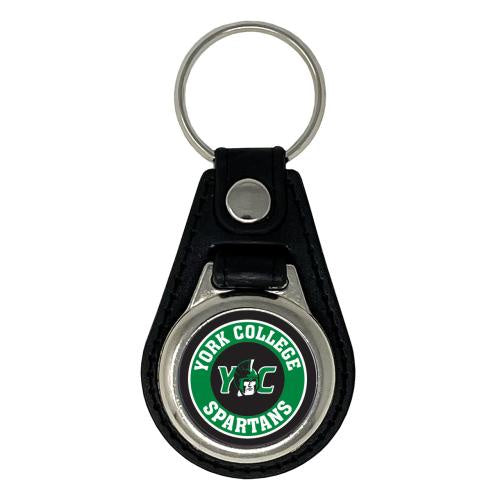 Keyfob: Black Leather York College Spartans