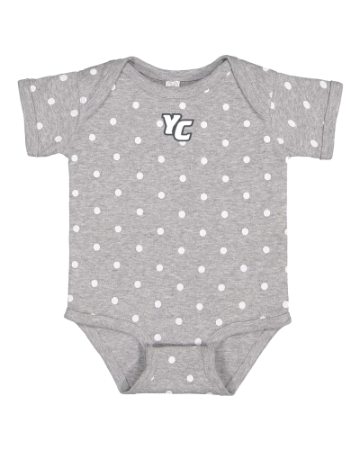 RABBIT SKINS INFANT CREEPER POLKA DOT