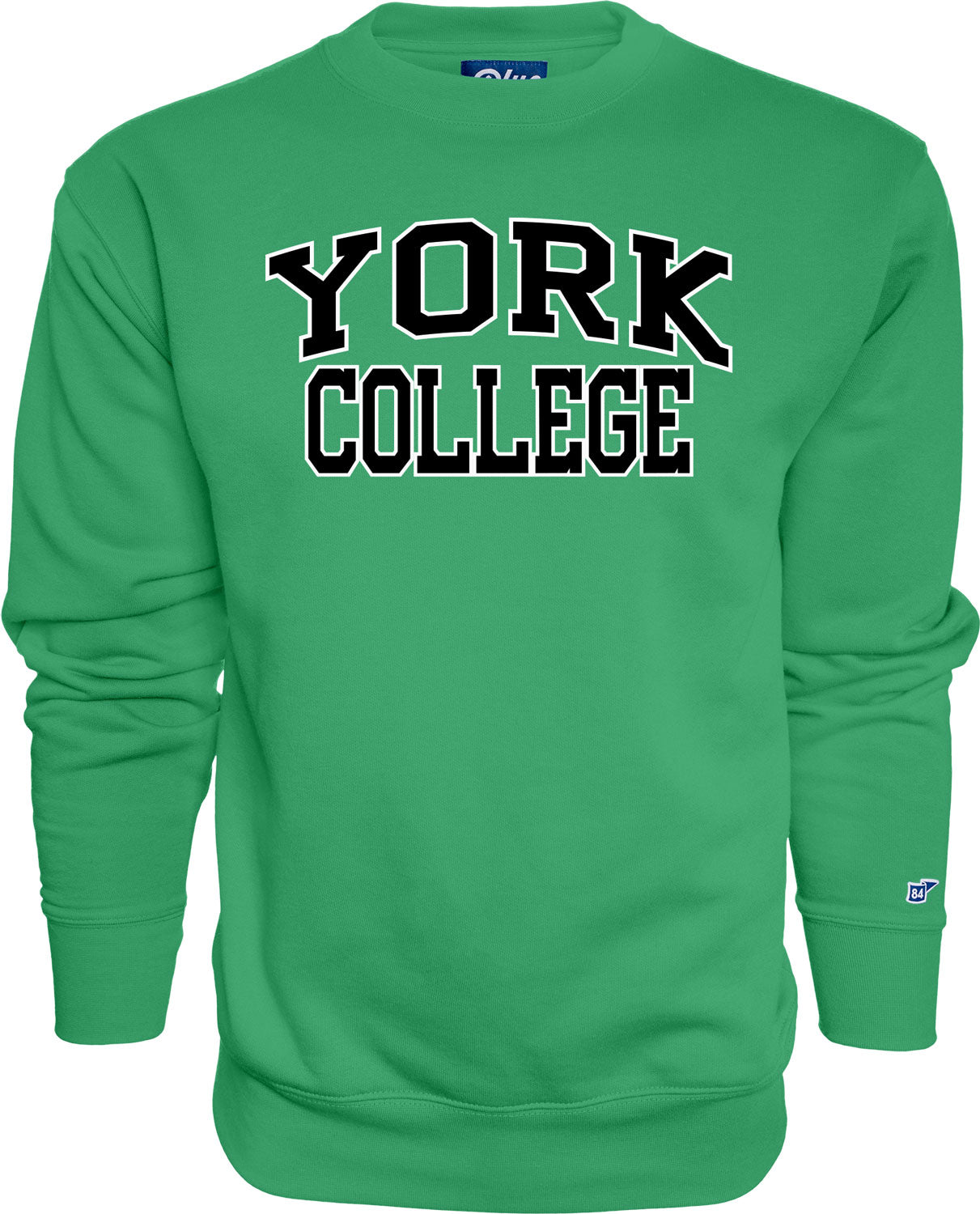 BLUE 84 CREW SWEATSHIRT WITH YORK ARCHED OVER COLLEGE