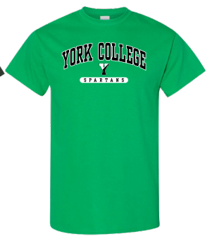 GILDAN YORK COLLEGE SPLIT Y SHORT SLEEVE T-SHIRT