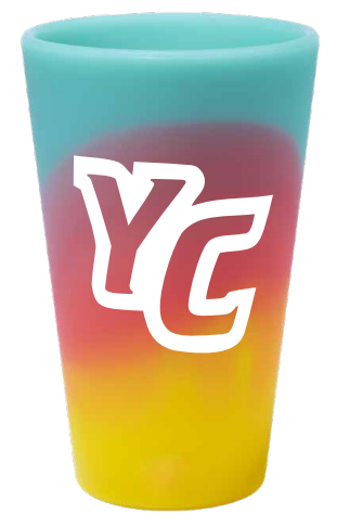 SILIPINT GLASS 16 OZ WITH YC LOGO