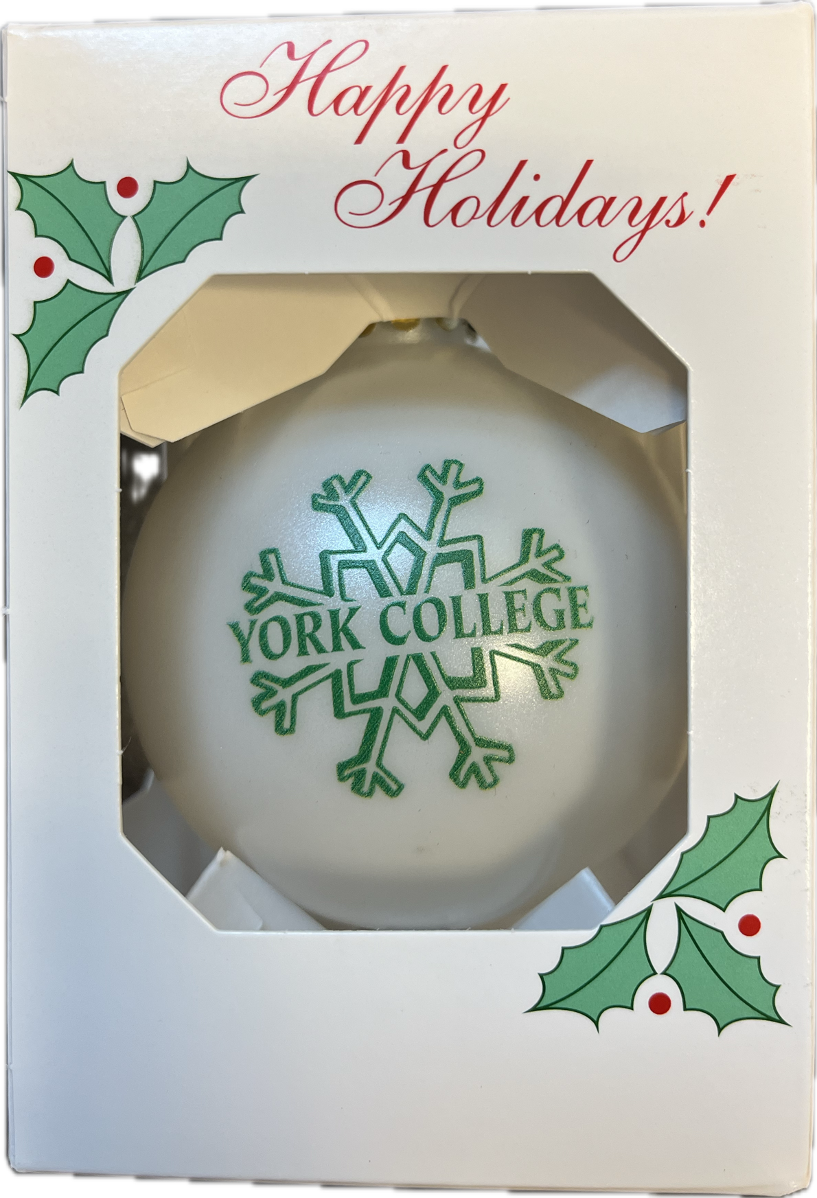 Ornament: York College Snowflake Ball - 3.25"