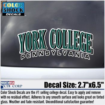 Decal: York College of PA Arched - 6.5" x 2.75"