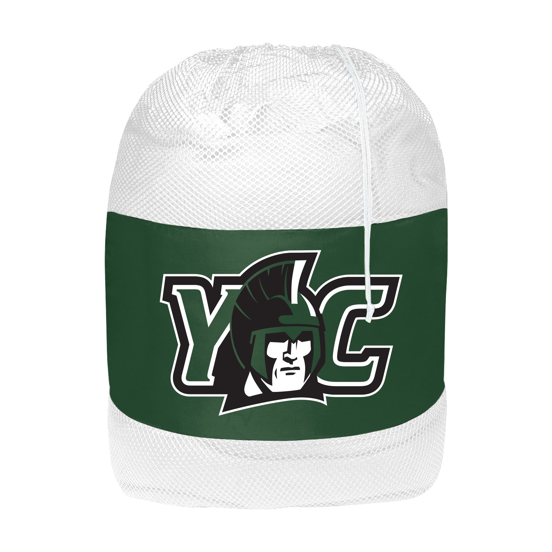 Mesh Laundry Bag - White/Green w/Logo