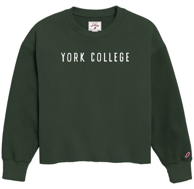 LEAGUE YORK COLLEGE REVERSE FLEECE OVERSIZED MIDI SWEATSHIRT