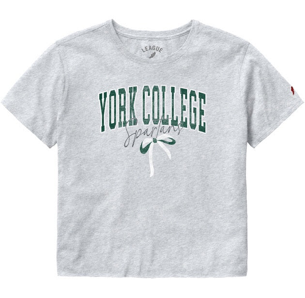 LEAGUE YORK COLLEGE BOW COTTON CROP TEE