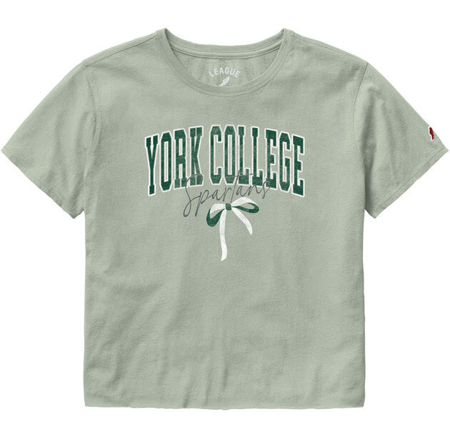 LEAGUE YORK COLLEGE BOW COTTON CROP TEE
