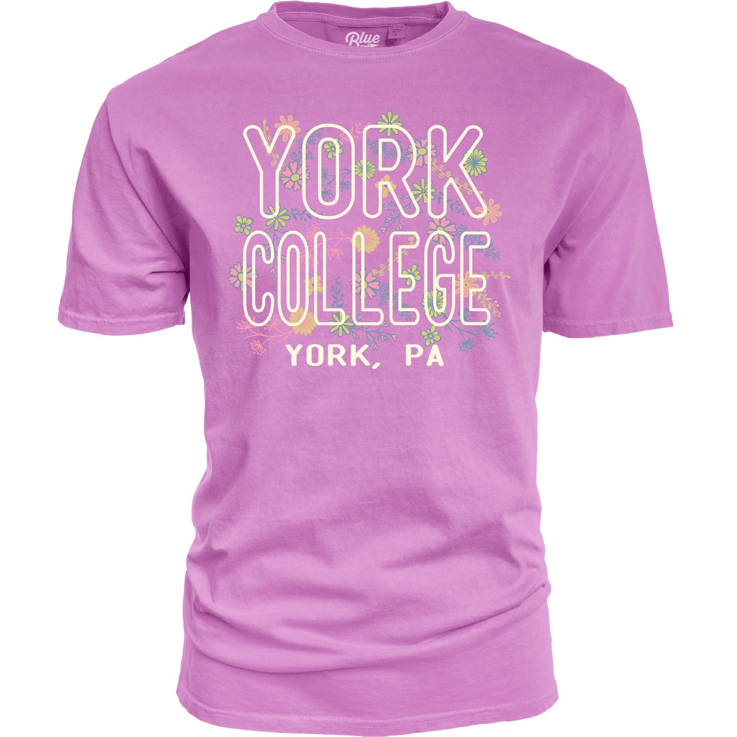 BLUE 84 YORK COLLEGE FLOWER DYED S/S T-SHIRT