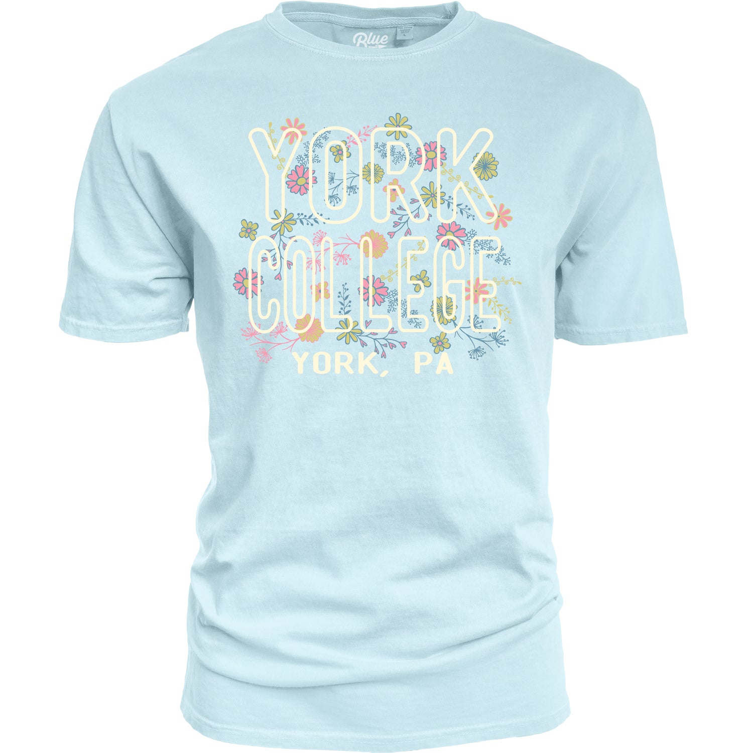 BLUE 84 YORK COLLEGE FLOWER DYED S/S T-SHIRT