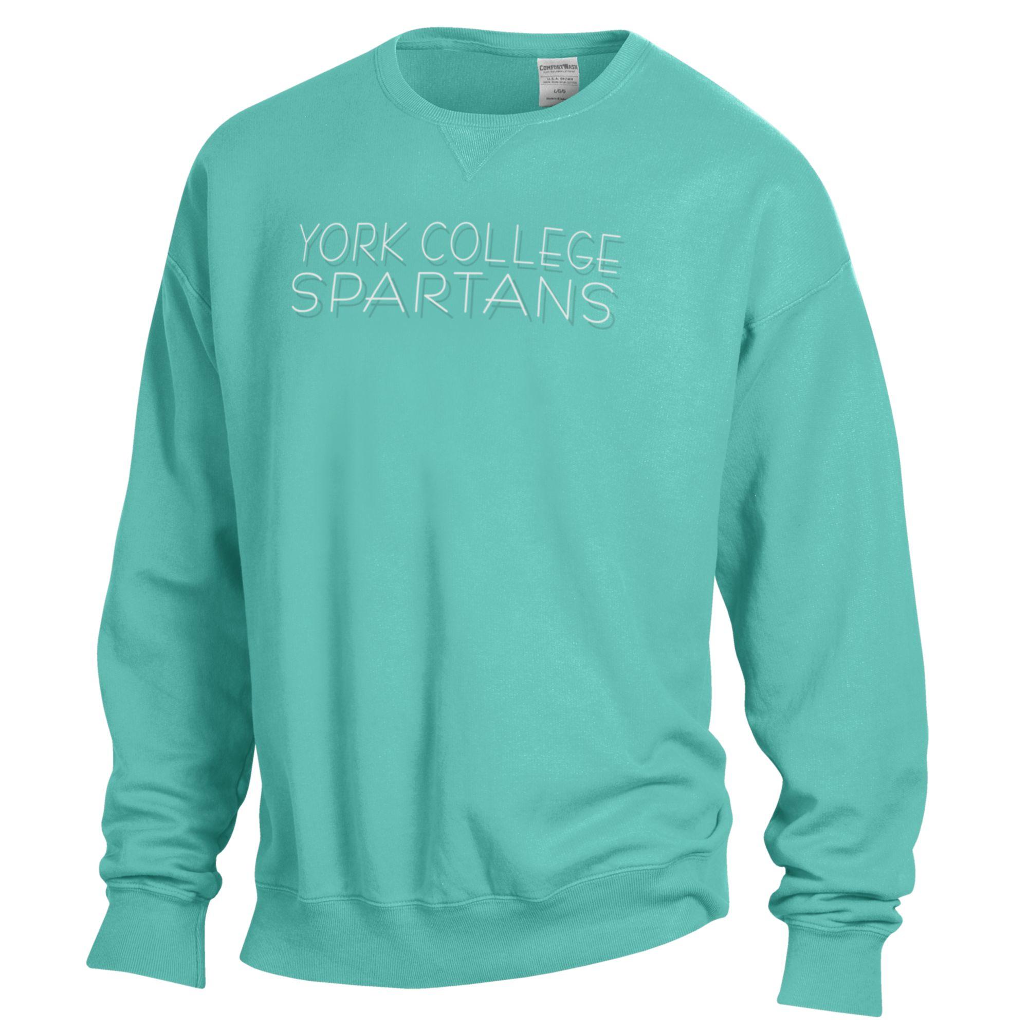 COMFORT WASH PUFF PRINT FLEECE CREW
