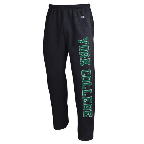 CHAMPION OPEN SWEATPANT YORK COLLEGE DOWN LEFT LEG