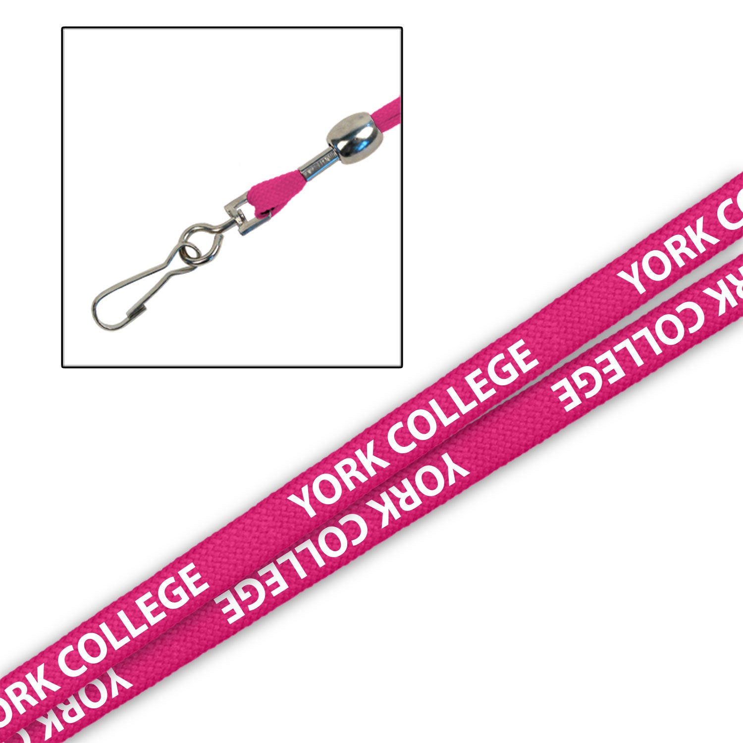 Lanyard: York College Printed - 3/8" - Various Colors