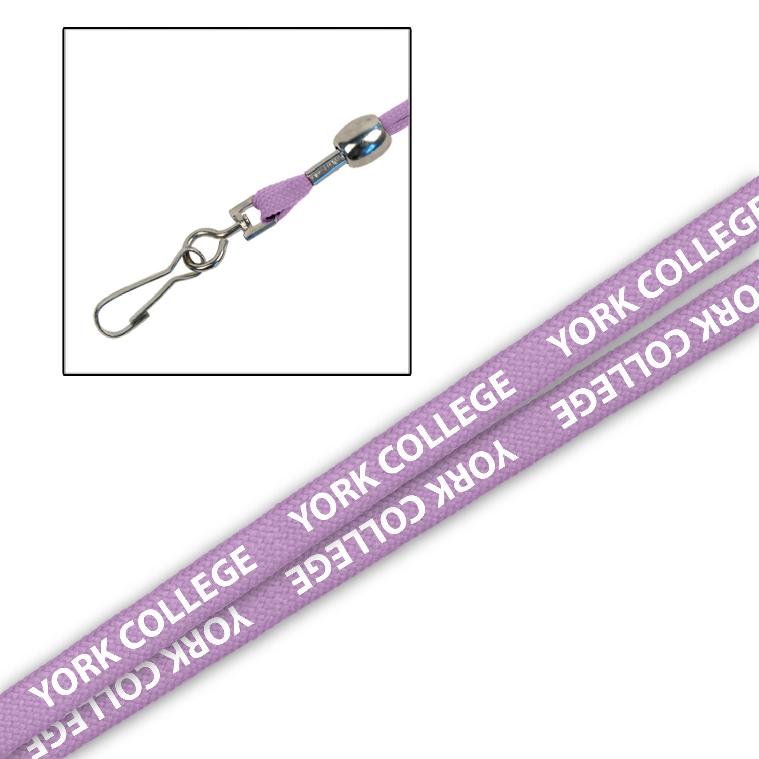 Lanyard: York College Printed - 3/8" - Various Colors