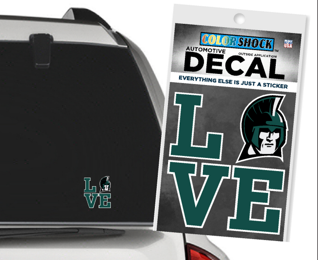 Decal: Love Spartan Head - 4.5" x 3"