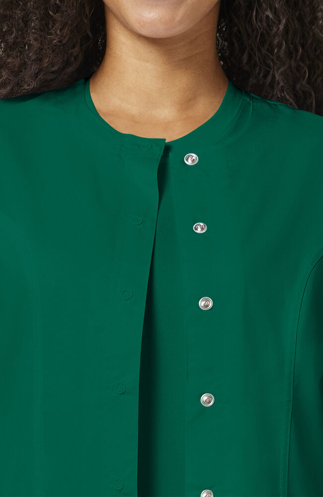 Ladies Snap Front Warm-Up Nursing Jacket (w/embroidered logo) - Green