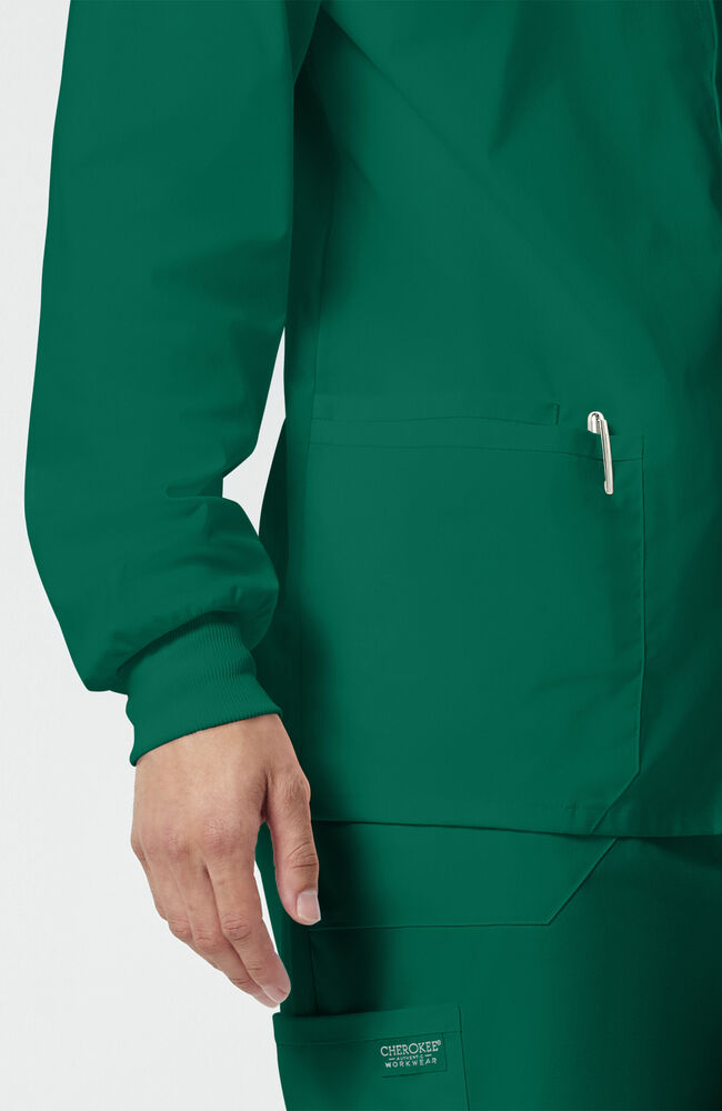 Men's Snap Front Scrub Jacket (w/embroidered logo) - Green