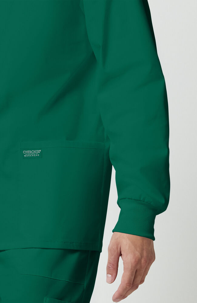 Men's Snap Front Scrub Jacket (w/embroidered logo) - Green